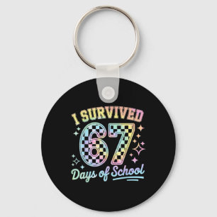 I Survived 67 Days Of School Teachers Students Fun Key Ring