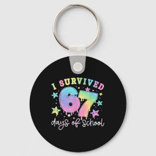 I Survived 67 Days Of School Teachers Students Fun Key Ring