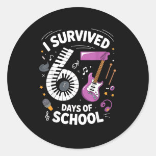 I Survived 67 Days Of School - Teachers Students M Classic Round Sticker