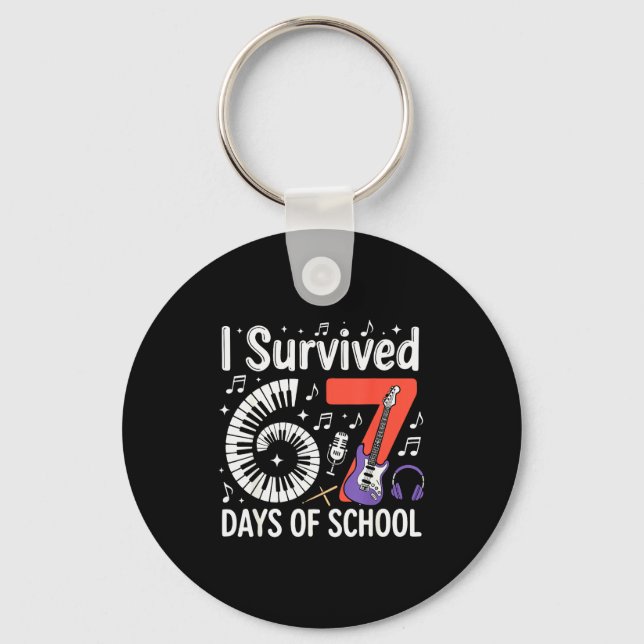 I Survived 67 Days Of School - Teachers Students M Key Ring (Front)