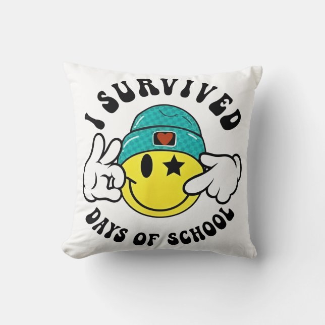 I Survived 67 Days of School Teachers Students Six Cushion (Front)