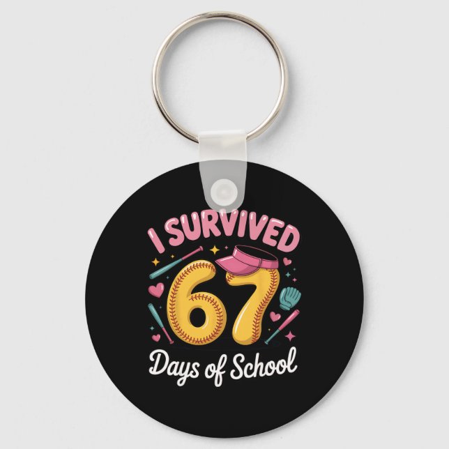 I Survived 67 Days Of School Teachers Students Sof Key Ring (Front)