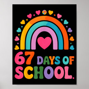I Survived 67 Days Of School Tie Die Rainbow Lover Poster