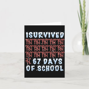 I Survived 67 Days Of School Xmas Candy Cane Tally Card