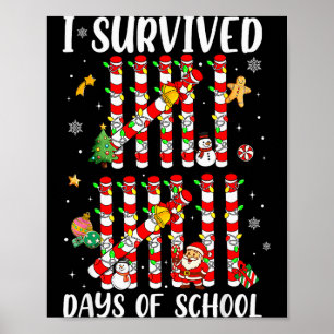 I Survived 67 Days Of School Xmas Candy Cane Tally Poster