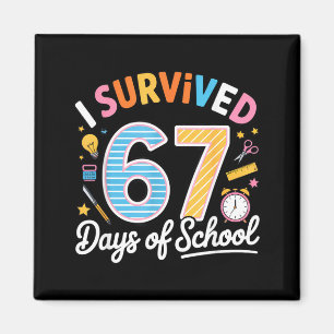 I Survived 67 Days School Funny Six Seven Meme Tea Magnet