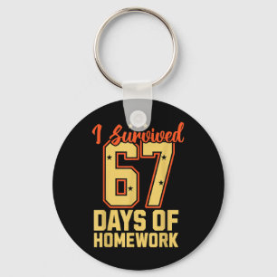 I Survived 67 Days School Meme Funny Teacher Stude Key Ring
