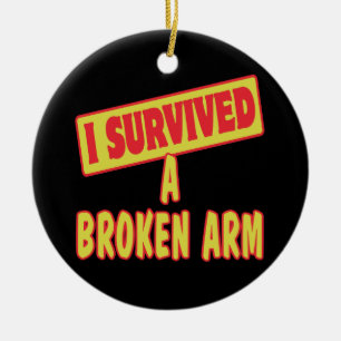 I SURVIVED A BROKEN ARM CERAMIC TREE DECORATION
