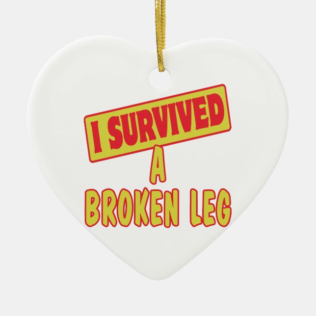 I SURVIVED A BROKEN LEG CERAMIC TREE DECORATION (Front)