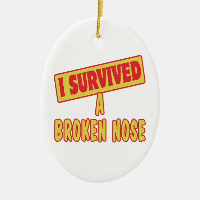 I SURVIVED A BROKEN NOSE CERAMIC TREE DECORATION (Front)