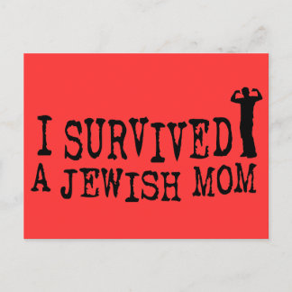 I Survived a Jewish mum - Jew humour Postcard