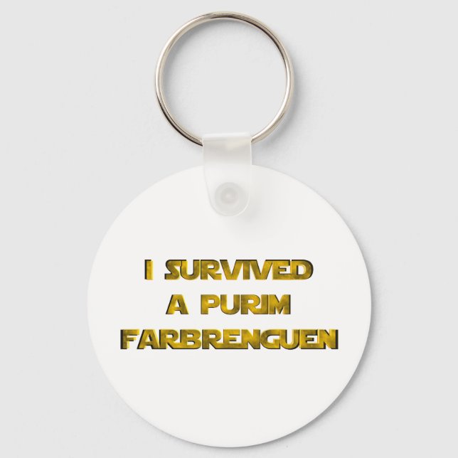 I survived a Purim Farbrenguen Key Ring (Front)