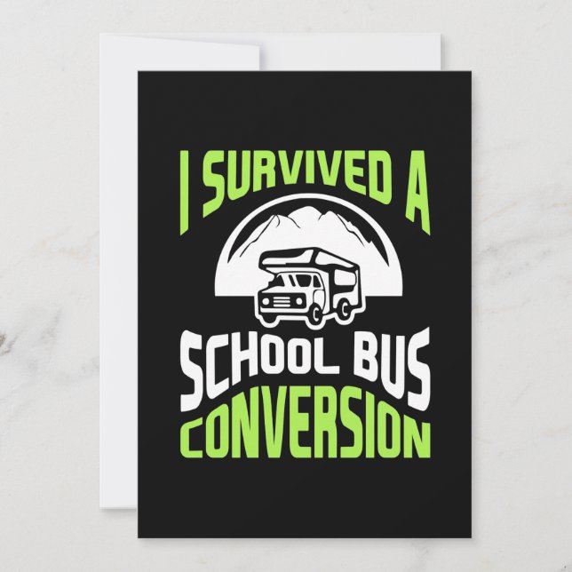 I Survived A School Bus Conversion Save The Date (Front)