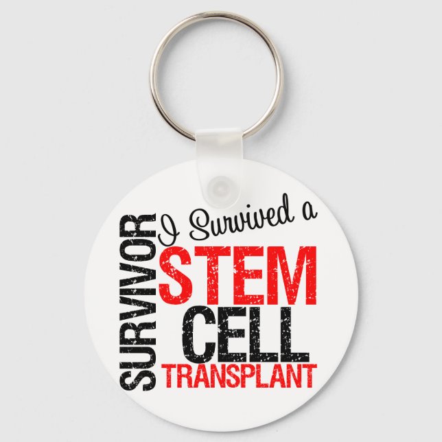 I Survived a Stem Cell Transplant (red) Key Ring (Front)