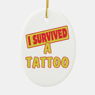 I SURVIVED A TATTOO CERAMIC TREE DECORATION