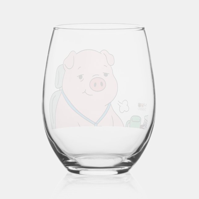 I Survived Another Meeting Stemless Wine Glass (Front)