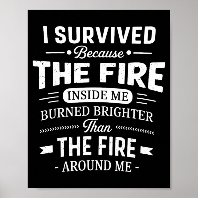 I Survived Because The Fire Inside Me Burned Brigh Poster (Front)