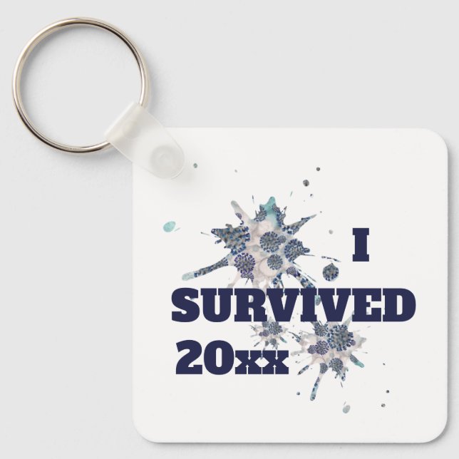 I Survived Blue Covid Virus Keychain (Front)
