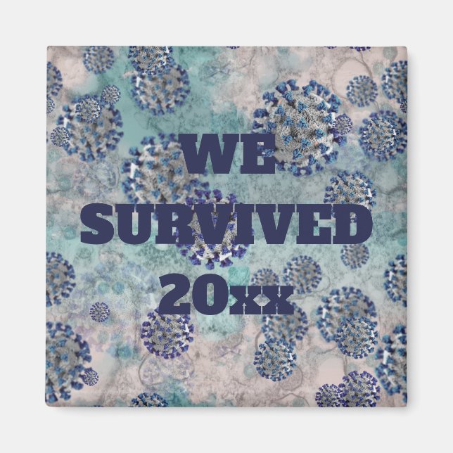 I Survived Blue Covid Virus Magnet (Front)