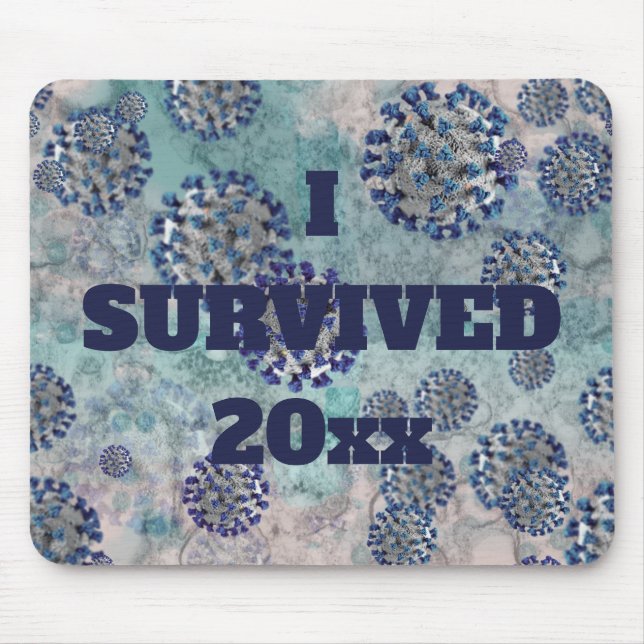 I Survived Blue Covid Virus Mouse Pad (Front)