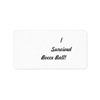 I survived bocce ball! label