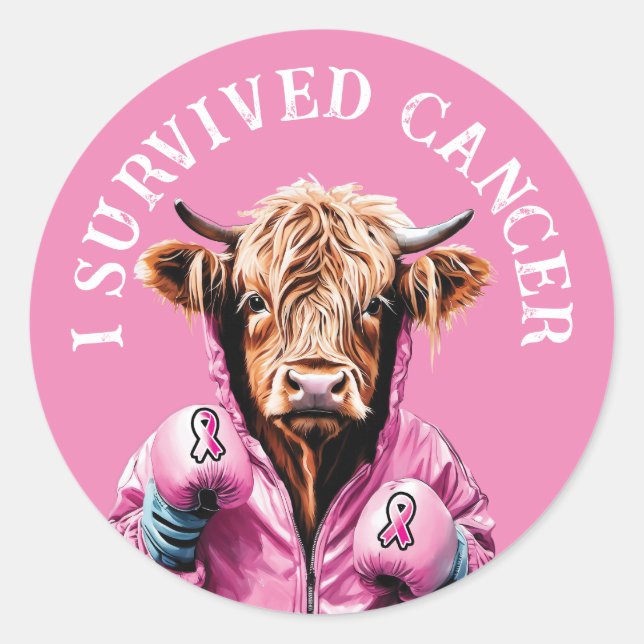 I survived breast cancer classic round sticker (Front)