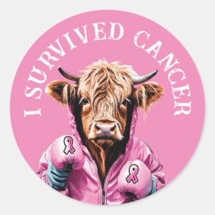 I survived breast cancer classic round sticker