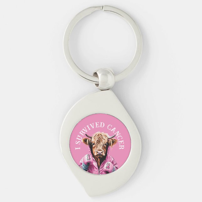 I survived breast cancer key ring (Front)
