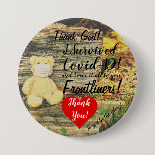 I Survived COVID-19 Badge... 7.5 Cm Round Badge