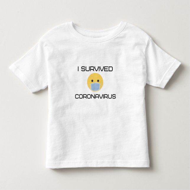 I survived covid 19 happy face toddler T-Shirt (Front)