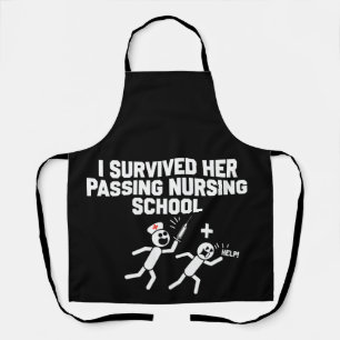I Survived Her Passing Nursing School Nurse Apron