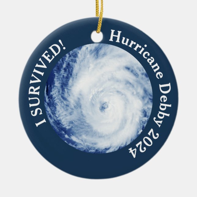 I Survived! Hurricane Debby 2024 Ceramic Ornament (Front)