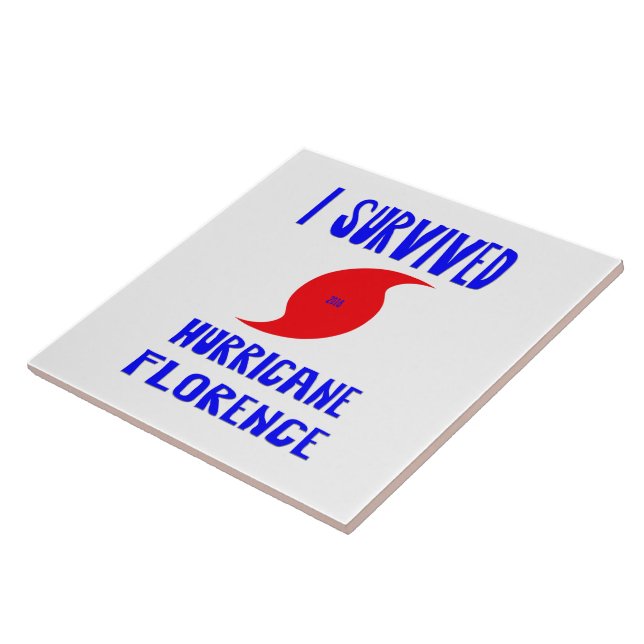 I Survived Hurricane Florence Ceramic Tile (Side)