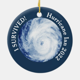 I Survived! Hurricane Ian 2022 Ceramic Ornament
