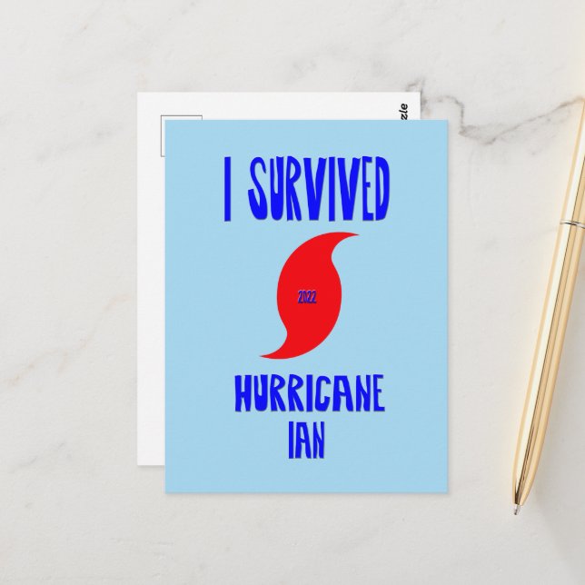 I Survived Hurricane Ian Postcard (Front/Back In Situ)