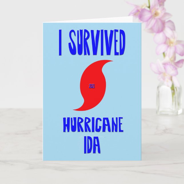 I Survived Hurricane Ida Card (Orchid)