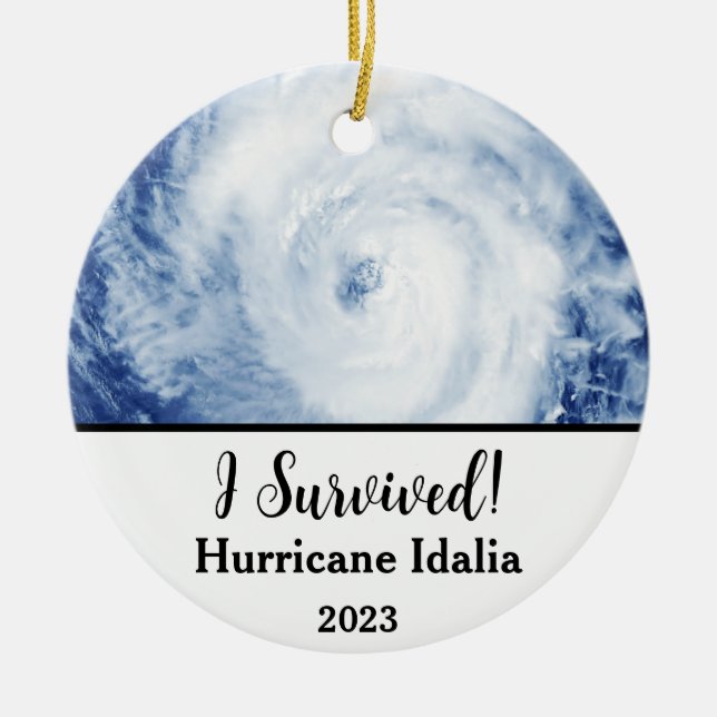 I Survived! Hurricane Idalia 2023 Ceramic Ornament (Front)