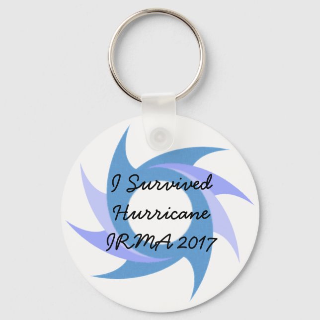 I Survived Hurricane Irma 2017 Button KEY CHAIN (Front)