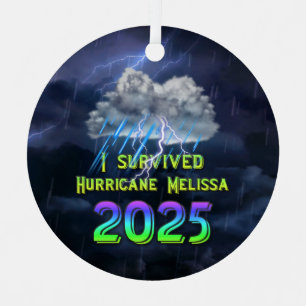I survived Hurricane Melissa 2025 Metal Tree Decoration