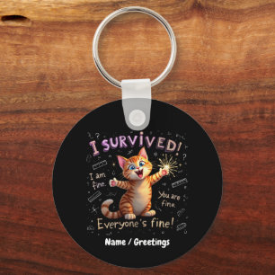 I Survived, I Am Fine, You Are Fine Key Ring