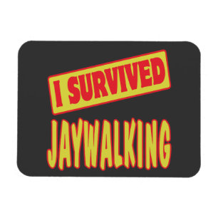 I SURVIVED JAYWALKING MAGNET