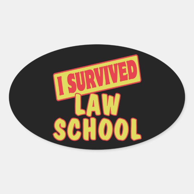 I SURVIVED LAW SCHOOL OVAL STICKER (Front)