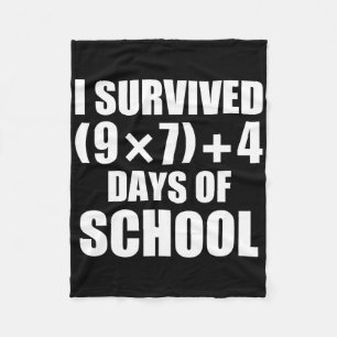 I Survived Math Equation 67 Days Of School Fleece Blanket