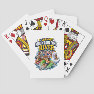 I Survived Mountain Fork River Tshirt Playing Cards