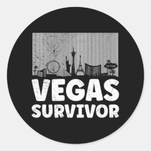 I Survived My Trip To Las Vegas Classic Round Sticker