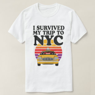 I Survived My Trip to NYC – Retro Taxi Sunset T-Shirt