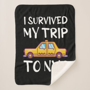 I Survived My Trip To NYC Sherpa Blanket