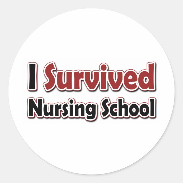 I Survived Nursing School Classic Round Sticker (Front)
