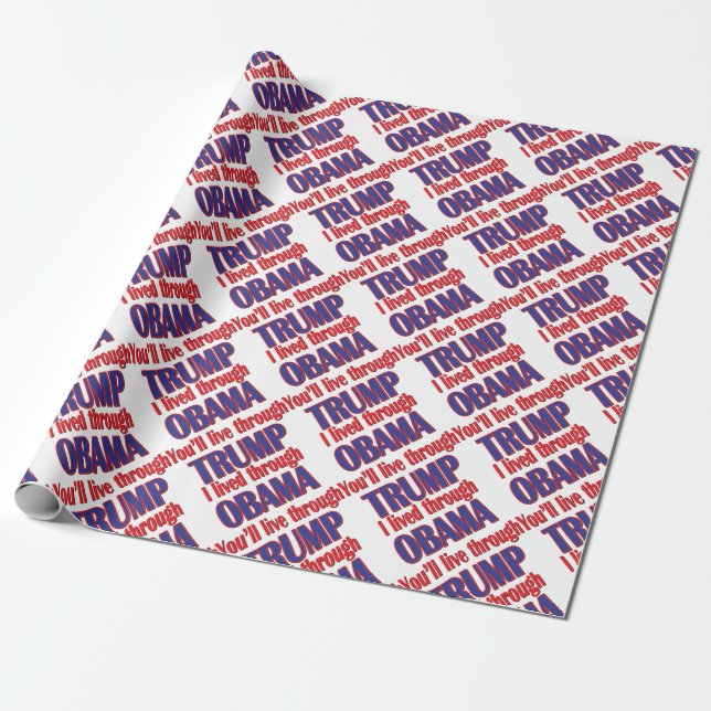 I survived Obama Wrapping Paper (Unrolled)