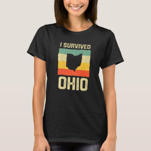 I Survived Ohio map Meme distressed retro vintage  T-Shirt